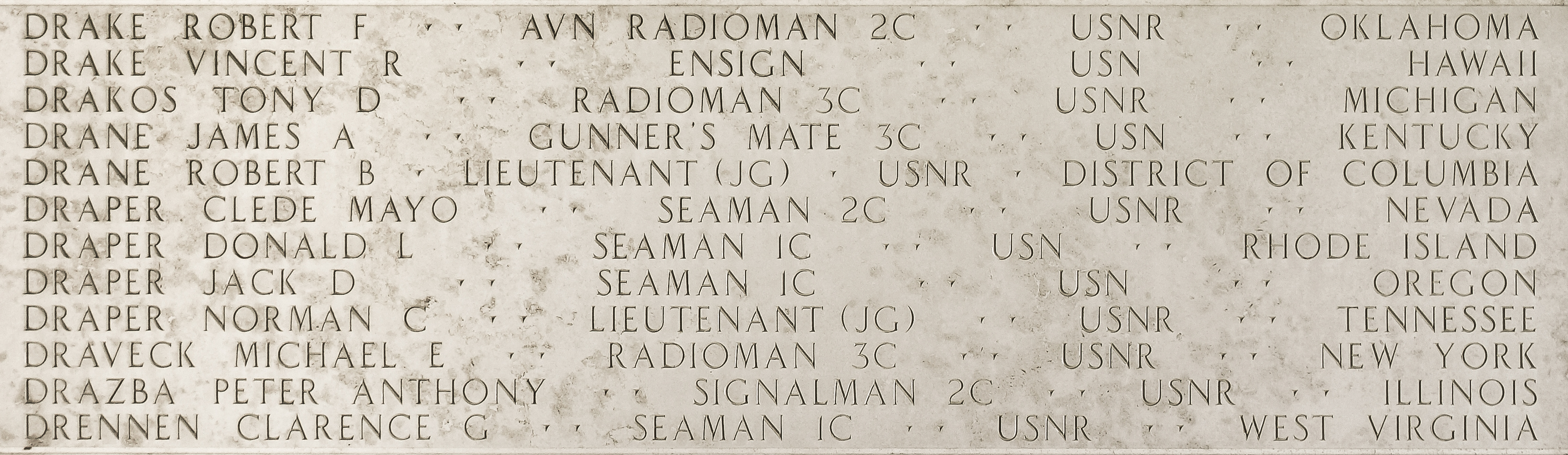 Michael E. Draveck, Radioman Third Class